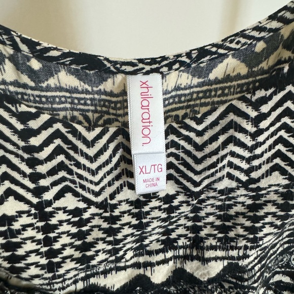 Xhilaration Black & Cream Aztec Geometric Print Sleeveless   Boho Dress, Size XL - Picture 7 of 8